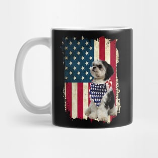 American Shih Tzu Bandana US Flag 4th Of July Mug